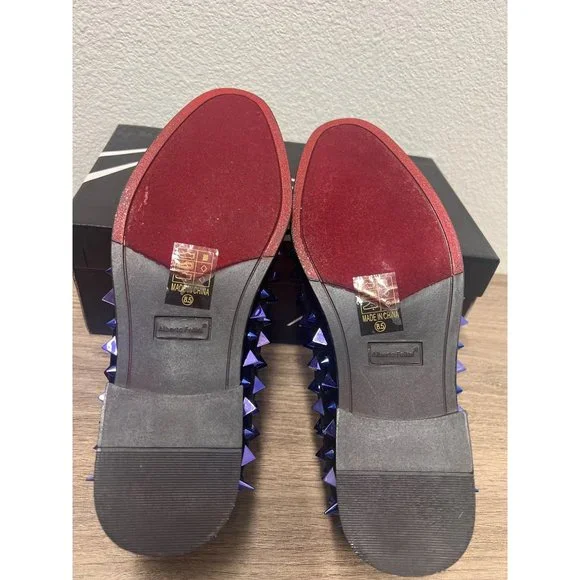 Men's Vintage Spike Dress Loafers Slip On Fashion Shoes Classic Tuxedo Dress - Picture 7 of 10